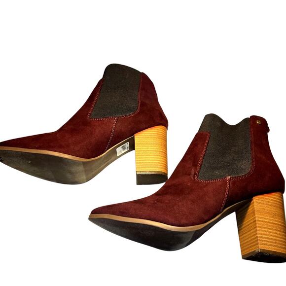 Lane Bryant 12WMaroon Women's Combat Boots Shoes 12 W Wide 3 1/2 Inch Heel - Picture 1 of 10